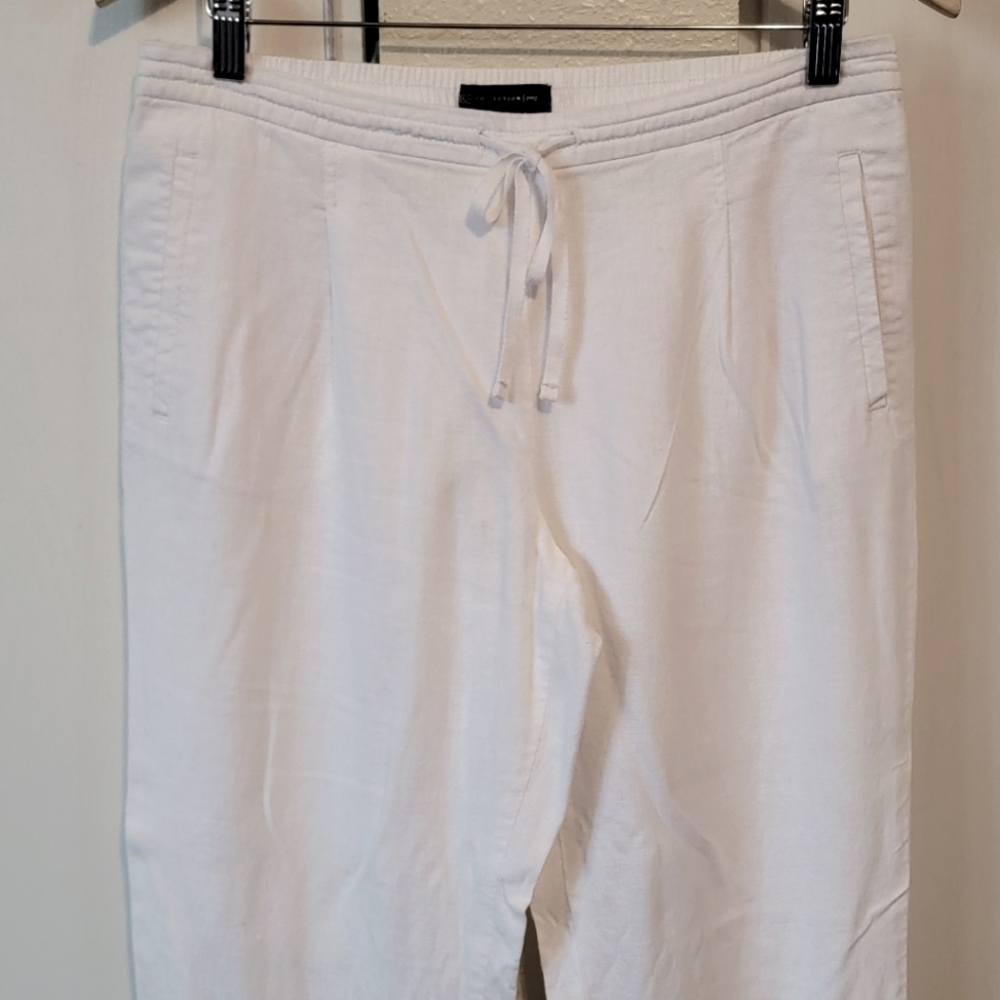 Marks & Spencer White Linen Cropped Pants